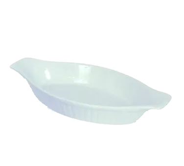 Browne USA 564013 - Oval Lasagna Baker, 12 oz, 9-4/5" x 5" x 1-4/5", White Ceramic