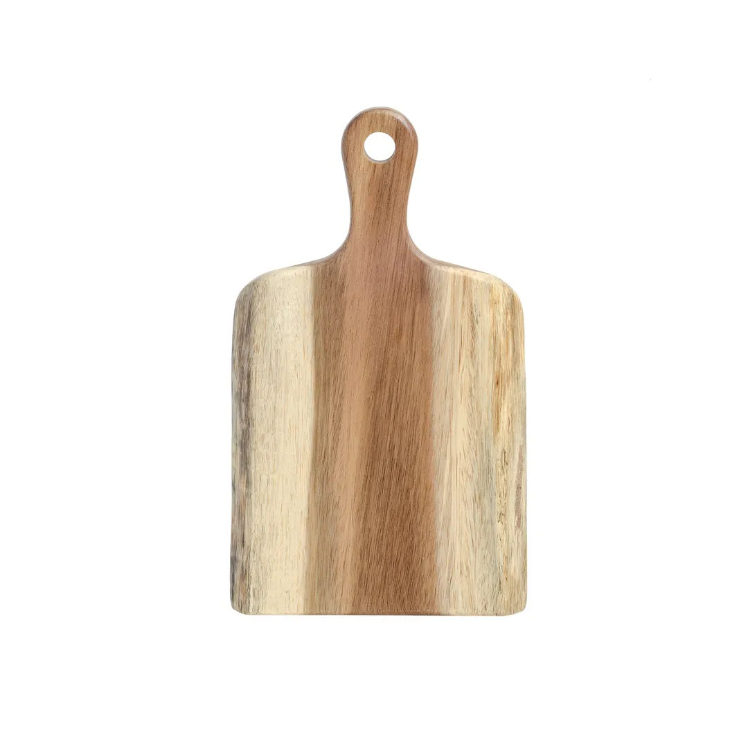 Browne USA 57128 Serving Board – 12" x 8" Rectangular Acacia Wood with Handle, Food‑Safe Varnish