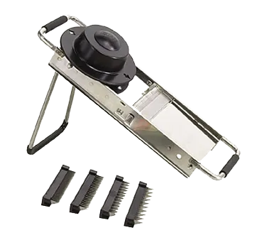 Browne USA 5715000 Mandoline Slicer – 16½"L×5½"W×3"H, 18/10 Stainless, 4 Julienne Blades (2‑10 mm) Straight Cut