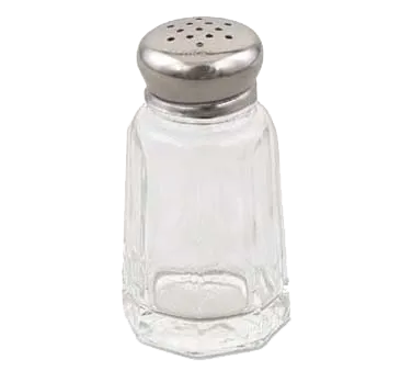 Browne USA 571912 Salt & Pepper Shaker, 1 oz, 1‑3/5"×3" Glass Jar, Stainless, Shaker - Dozen