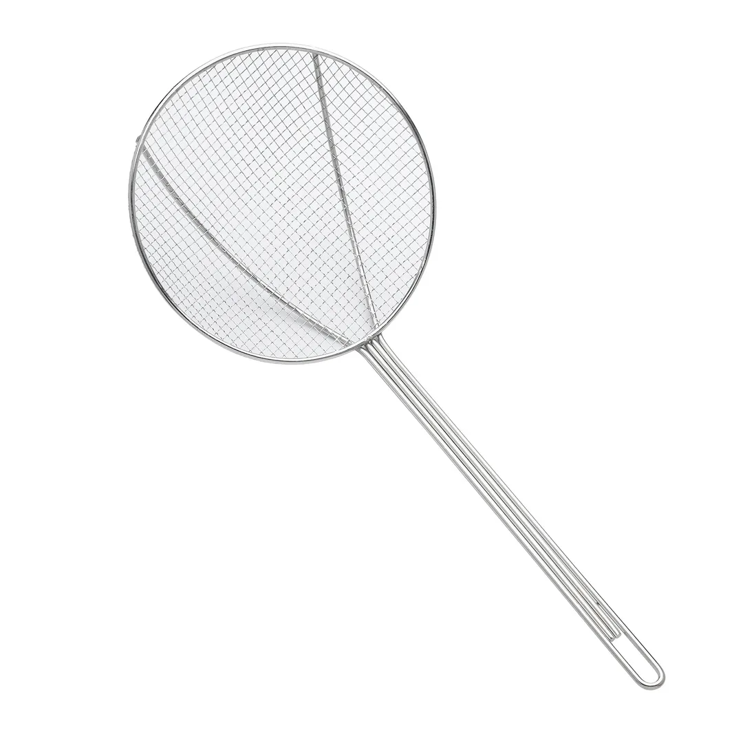 Browne USA 571928 Kitchen Skimmer - 12" Bowl, 26" Length, Round Mesh, Nickel-Plated Construction