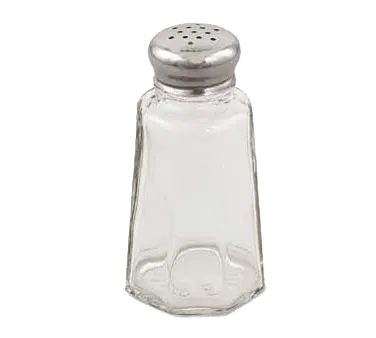 Browne USA 571930 Salt & Pepper Shaker, 2 oz, 2" x 3-3/5" Glass Jar with Stainless Steel Top - Case