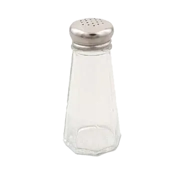 Browne USA 571934 Salt & Pepper Shaker, 3 Oz, 2.1" x 4.6" Glass Jar, Stainless Steel Top - 1 Dozen