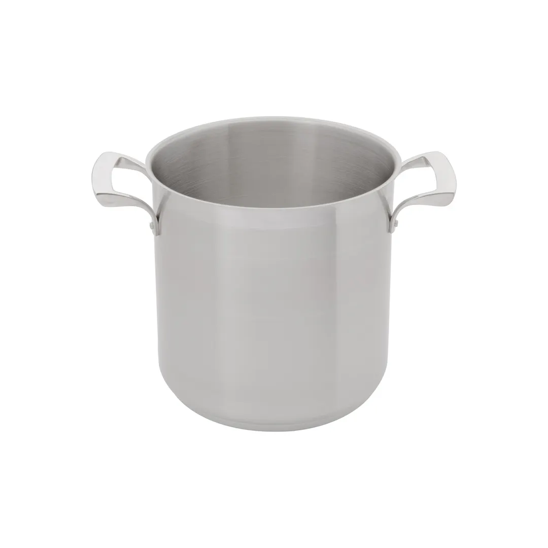 Browne USA 5723908 8.3 Qt Stock Pot, 8-1/5" Dia x 8" H, 1/4" Aluminum Core, Induction Ready