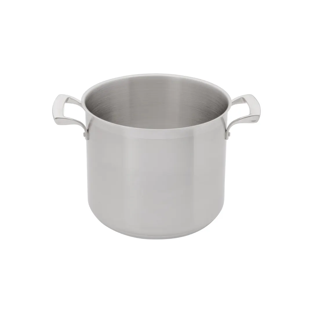 Browne USA 5723910 Stock Pot, 9.6 Qt, 9.5" Dia x 7-4/5" H, Stainless Induction‑Ready, NSF, Handles