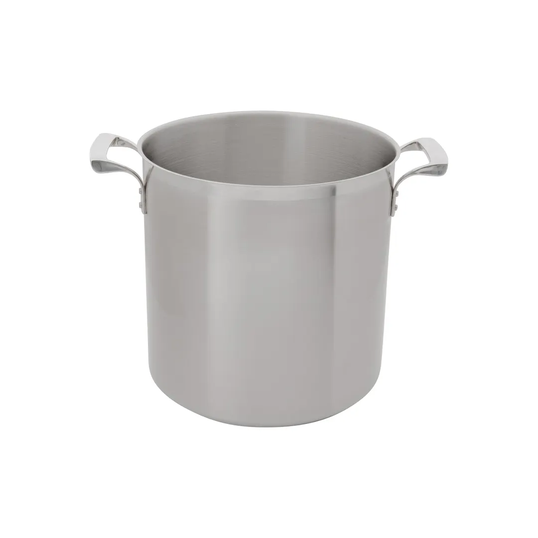 Browne USA 5723932 32-Qt Stock Pot, 13-3/10" Dia x 13-3/10" H, Aluminum‑Core Induction Ready Handles