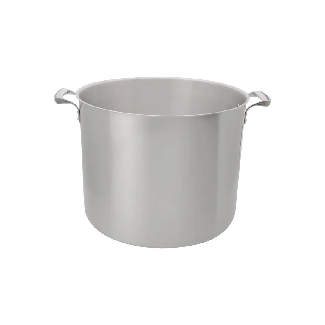 Browne USA 5723980 80‑Qt Stock Pot, 19‑1/2"×15‑4/5" H, S/Al Core, Natural, Induction, Handles