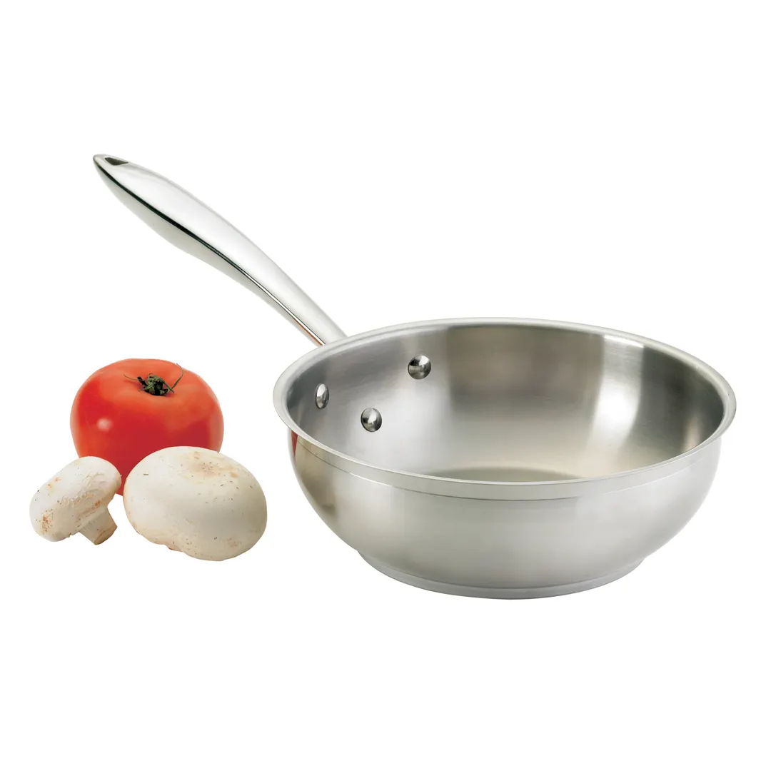 Browne USA 5724041 Thermalloy Saute Pan, 1.2 Qt, 6‑8" Top, Al Core, Handle, Induction Ready
