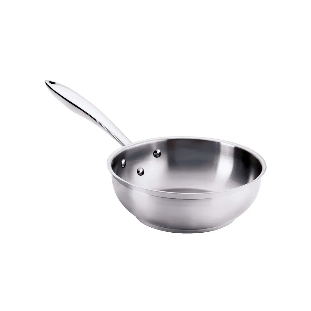 Browne USA 5724041 Thermalloy Saute Pan, 1.2 Qt, 6‑8" Top, Al Core, Handle, Induction Ready