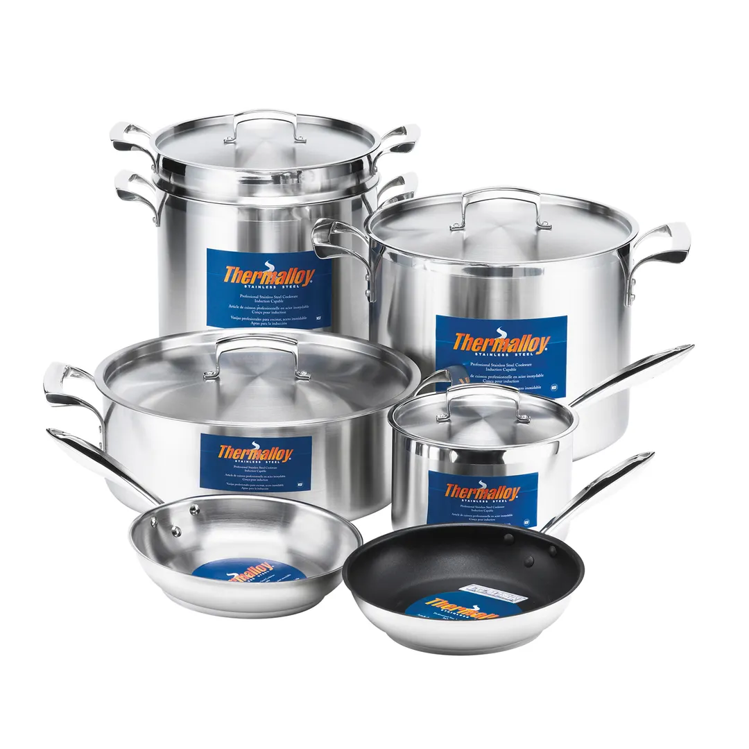 Browne USA 5724068 Double Boiler, 3-Piece 9 Qt 9-1/2" Pot with Insert Aluminum Core, Induction Ready