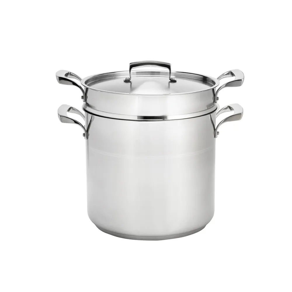 Browne USA 5724080 Double Boiler Set, 20 Qt Pot with Lid, Stainless/Aluminum Core, Induction Ready