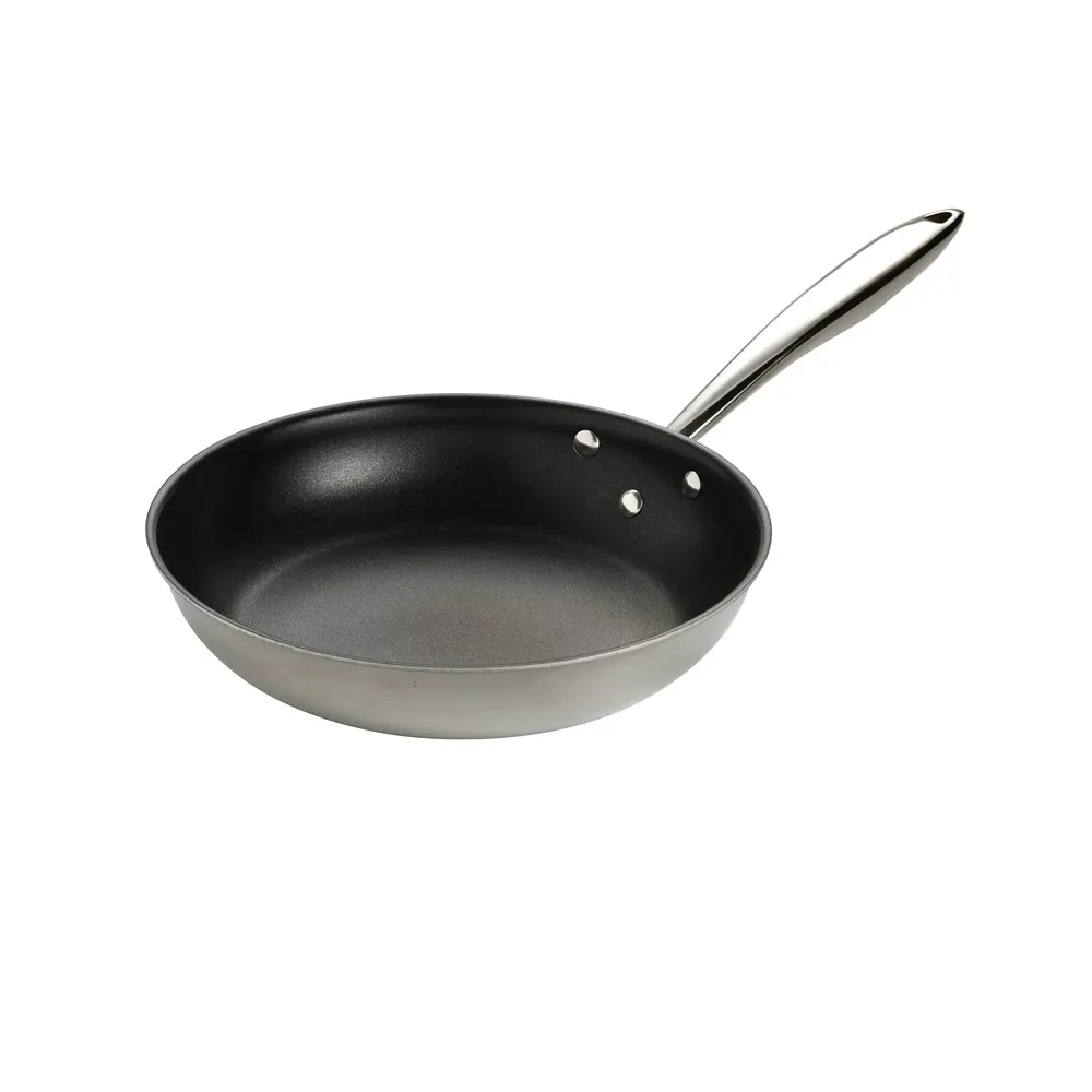 Browne USA 5724096 8" X 1.5" Fry Pan, Stainless‑Aluminum Core, Induction, Excalibur Non‑Stick