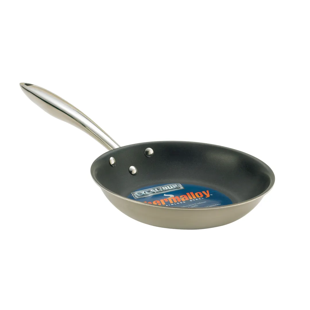 Browne USA 5724097 Fry Pan, 9.5" x 2" Stainless/Aluminum, Non‑Stick, Handle, Induction Ready
