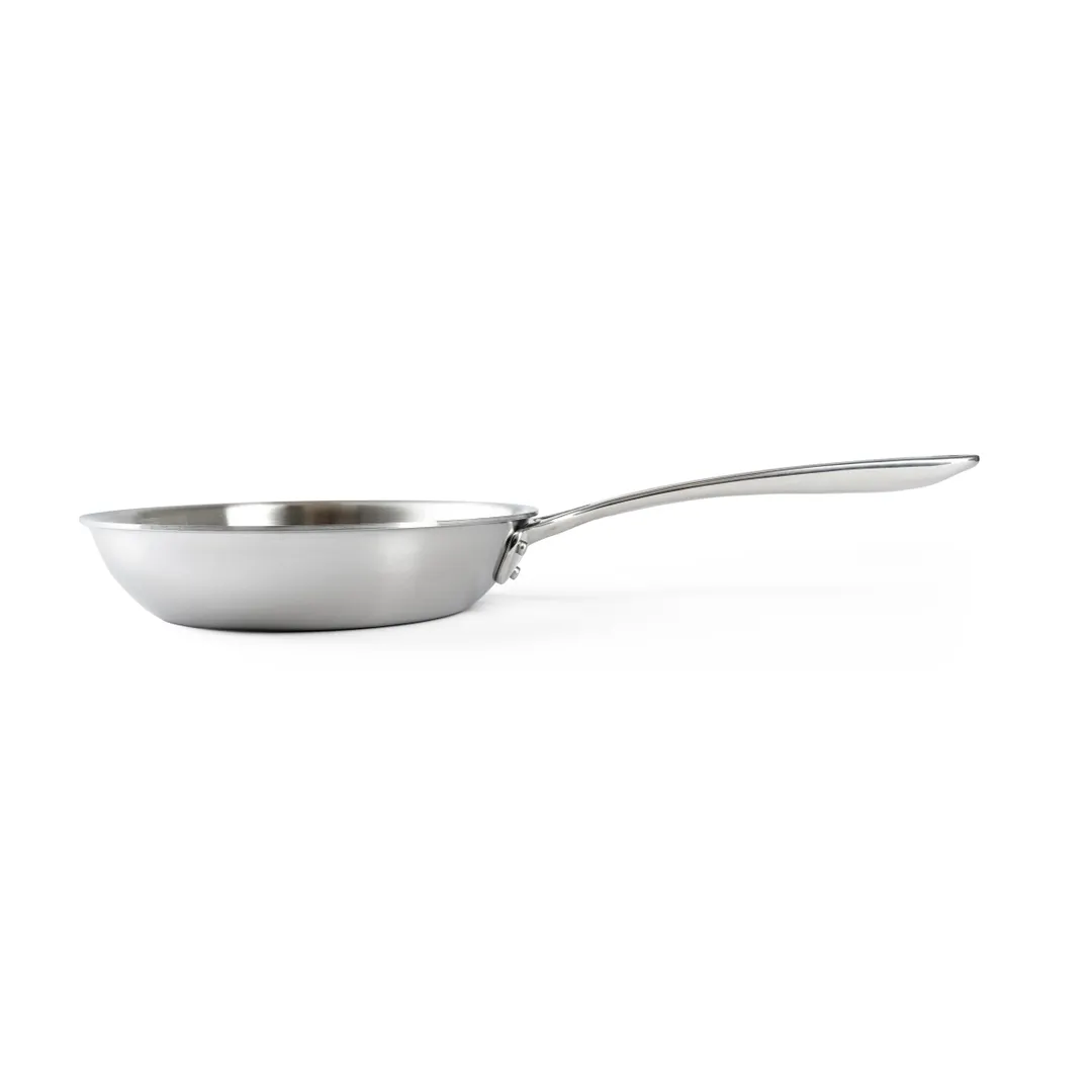 Browne USA 5724152 8" Fry Pan, Rivet Handle, 18/8 Stainless, Induction Ready, Uncoated - No Cover