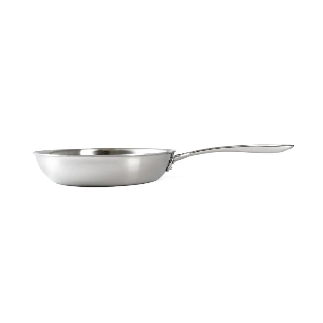 Browne USA 5724153 9.5" Fry Pan, 18/8 Stainless Steel, ProGrip Riveted, Induction Ready, Uncoated