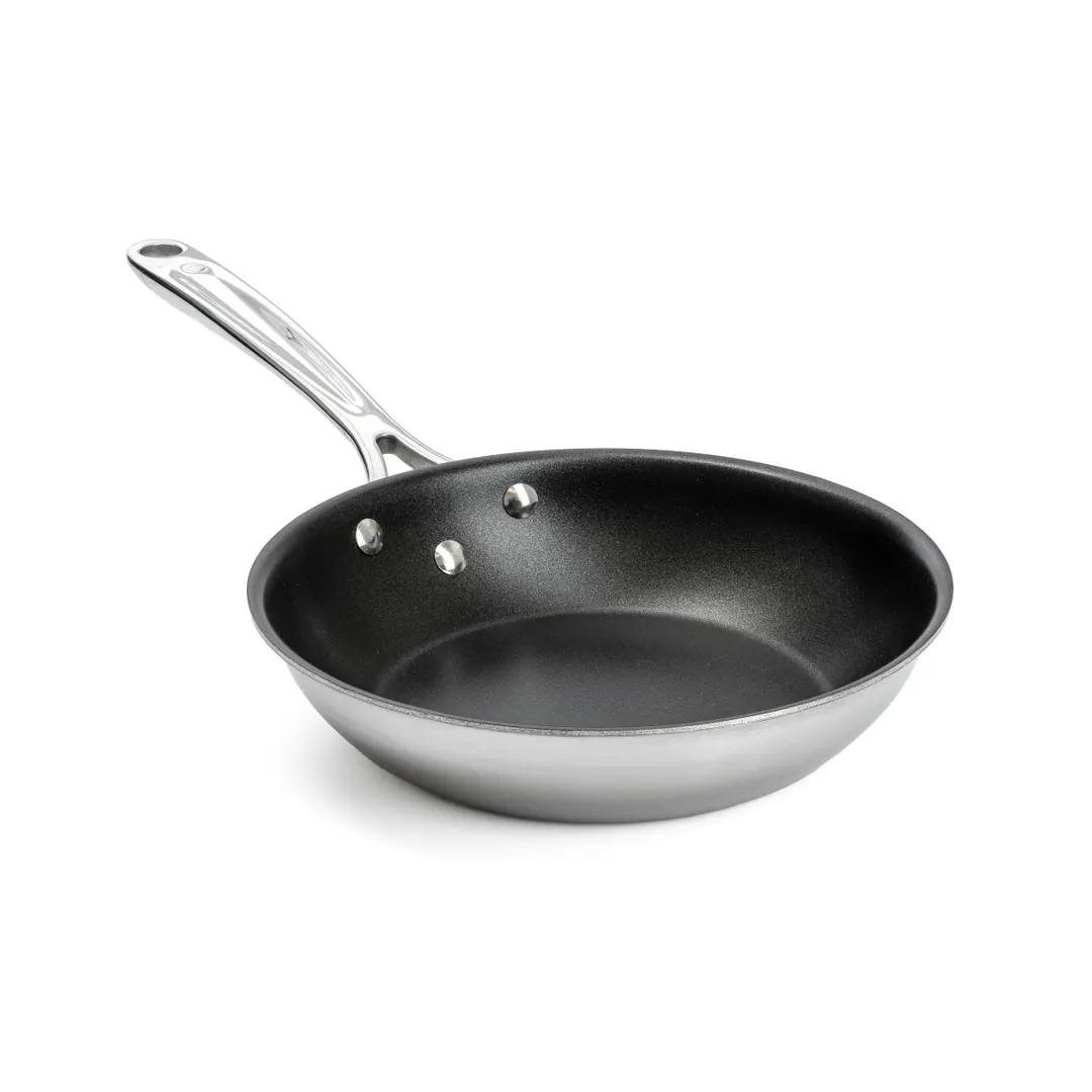 Browne USA 5724156 Thermalloy 8" Fry Pan 18/8 Stainless Steel Non‑Stick Riveted Handle Induction Ready