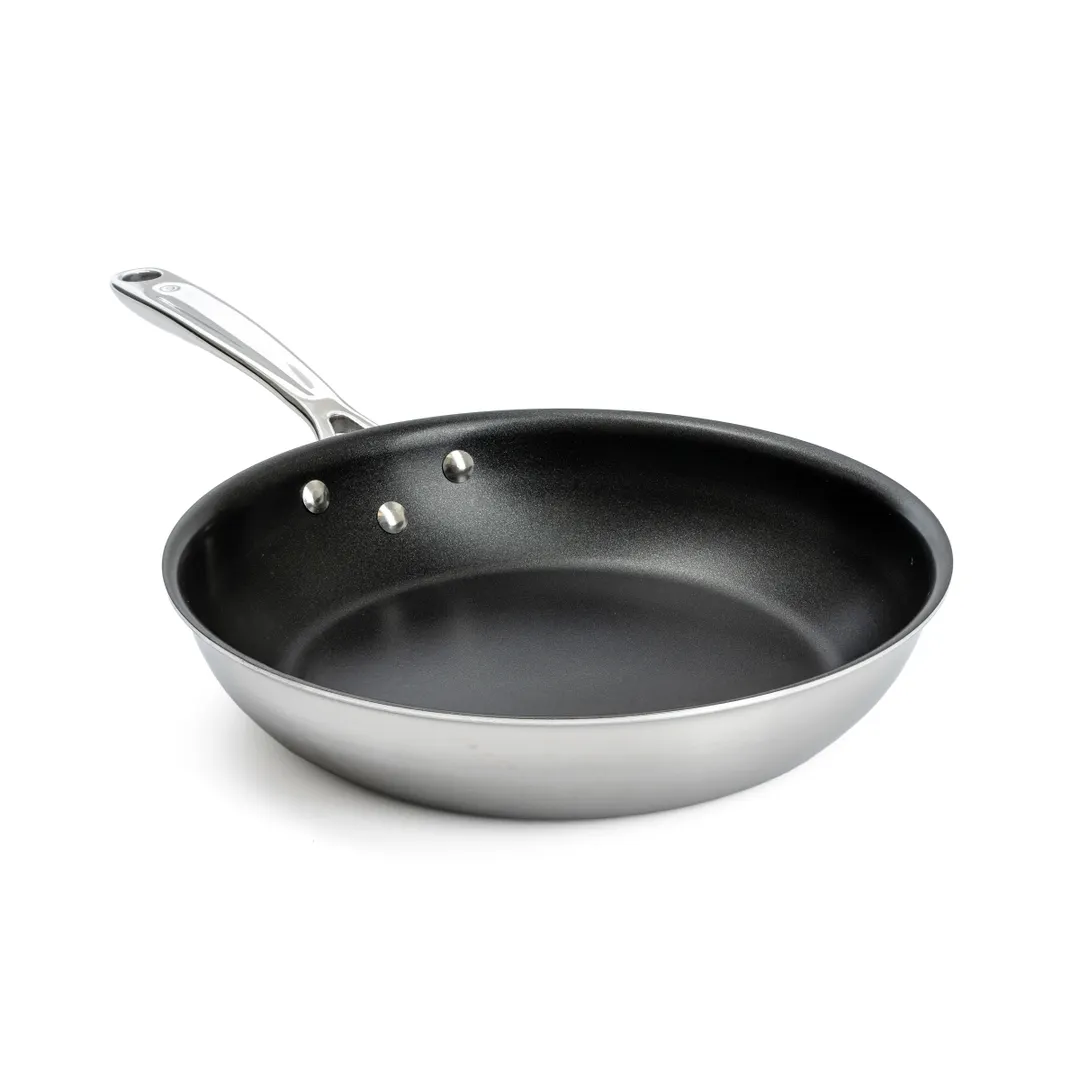 Browne USA 5724157 Fry Pan, 9.5" (24 cm) 18/8 Non‑Stick, Riveted Handle, Induction Ready – No Cover