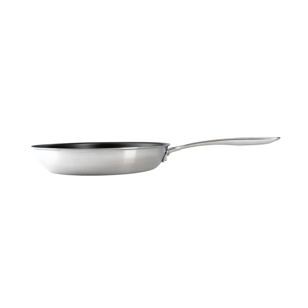 Browne USA 5724158 11" Fry Pan, 18/8 Stainless Steel, Non‑Stick, Riveted Handle, Induction Ready