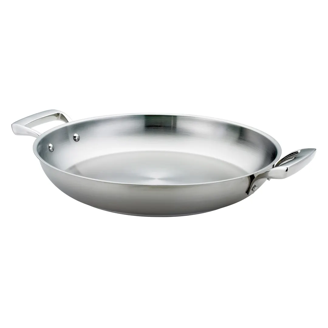 Browne USA 5724173 Thermalloy Paella Pan, 3.7 Qt 12½" Dia x 2" H, Steel/Aluminum, Induction, NSF