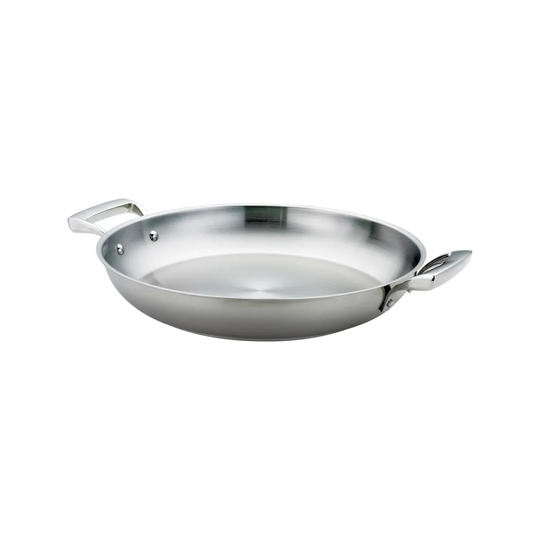 Browne USA 5724173 Thermalloy Paella Pan, 3.7 Qt 12½" Dia x 2" H, Steel/Aluminum, Induction, NSF
