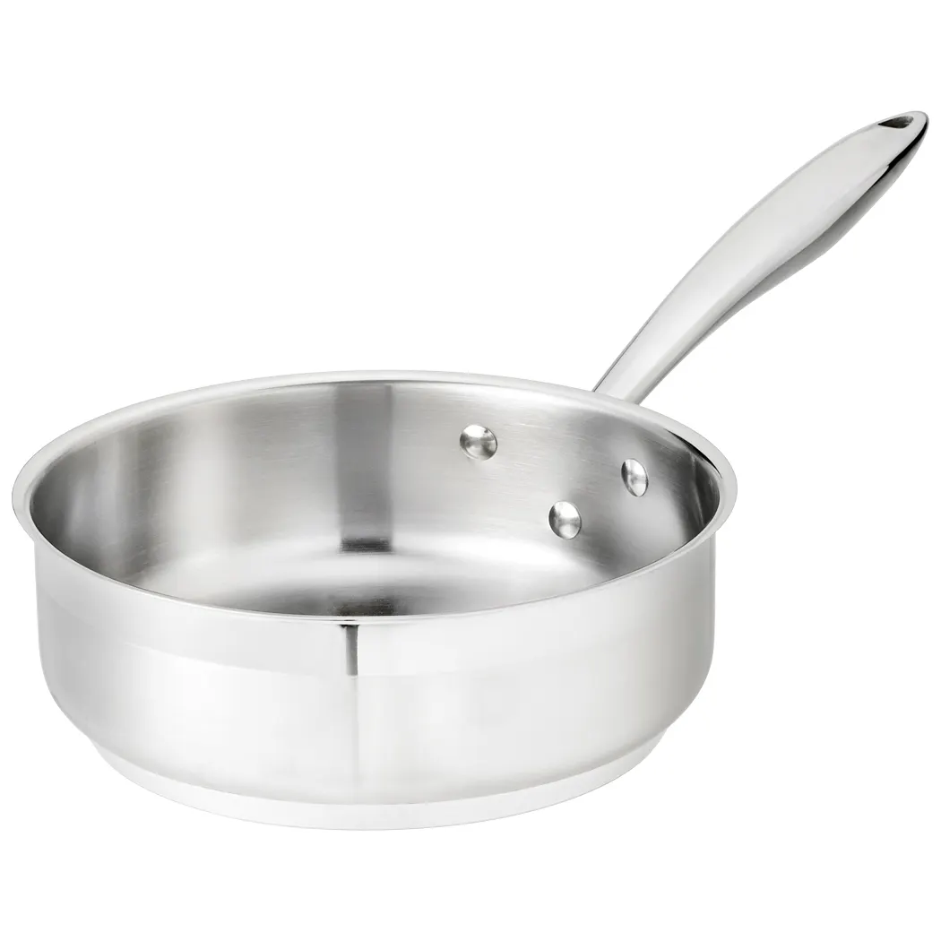 Browne USA 5724180 Thermalloy 2‑Qt Saute Pan, 8" Dia x 2‑9/10" H, Handle Alum Bottom, Induction NSF