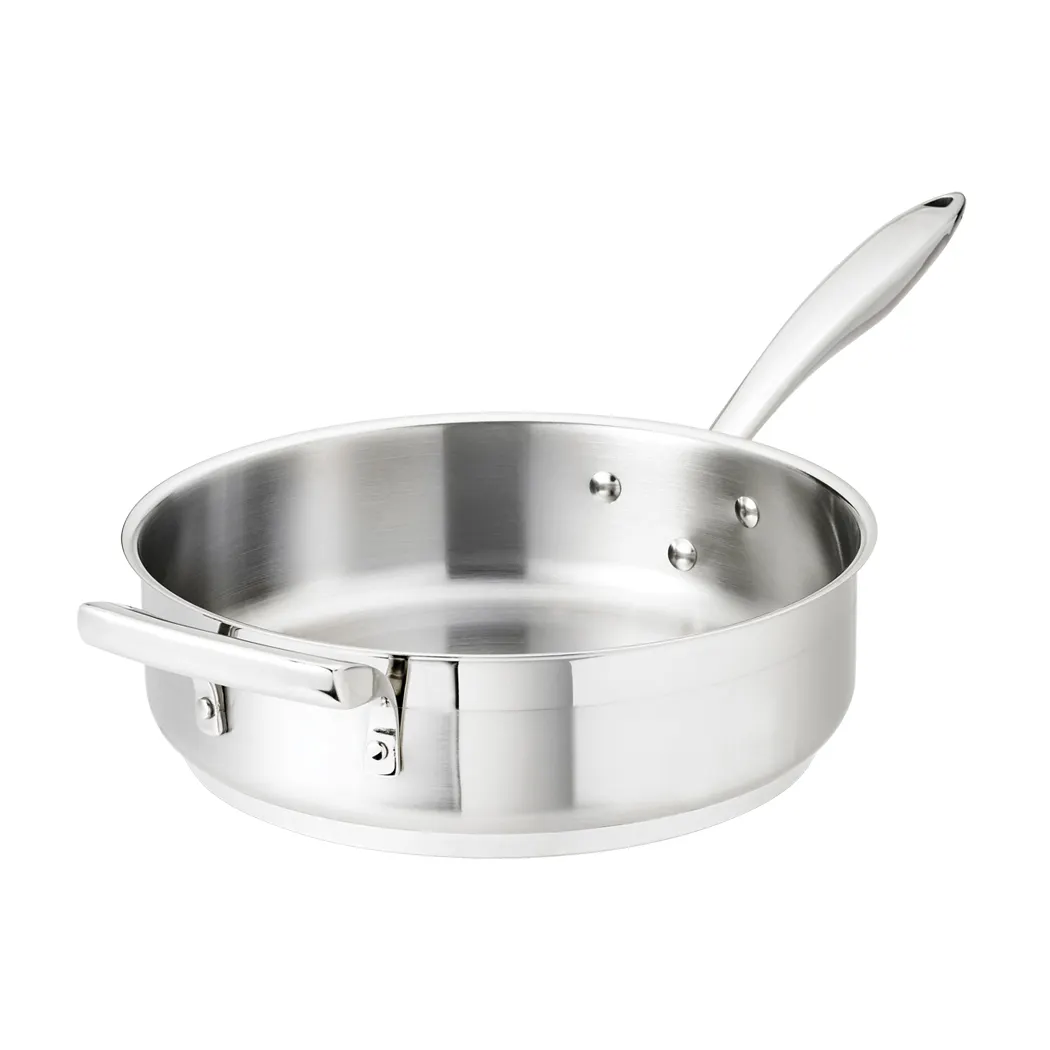 Browne USA 5724181 Thermalloy 3‑Qt Sauté Pan, 9‑1/2" Dia x 3" H Al Core Induction Ready No Cover