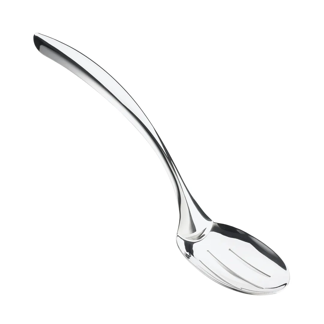 Browne USA 573174 - Eclipse Slotted Serving Spoon, 13" Stay‑Cool Handle, 18/8 Stainless Steel