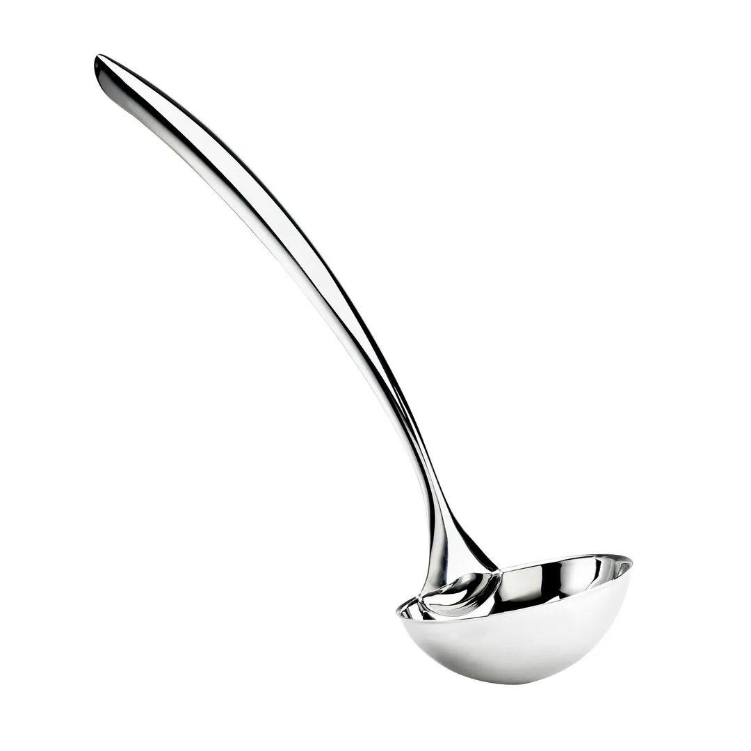 Browne USA 573185 Serving Ladle, 12", 1‑1½ oz, 18/8 Stainless Steel, Curved Hollow Handle