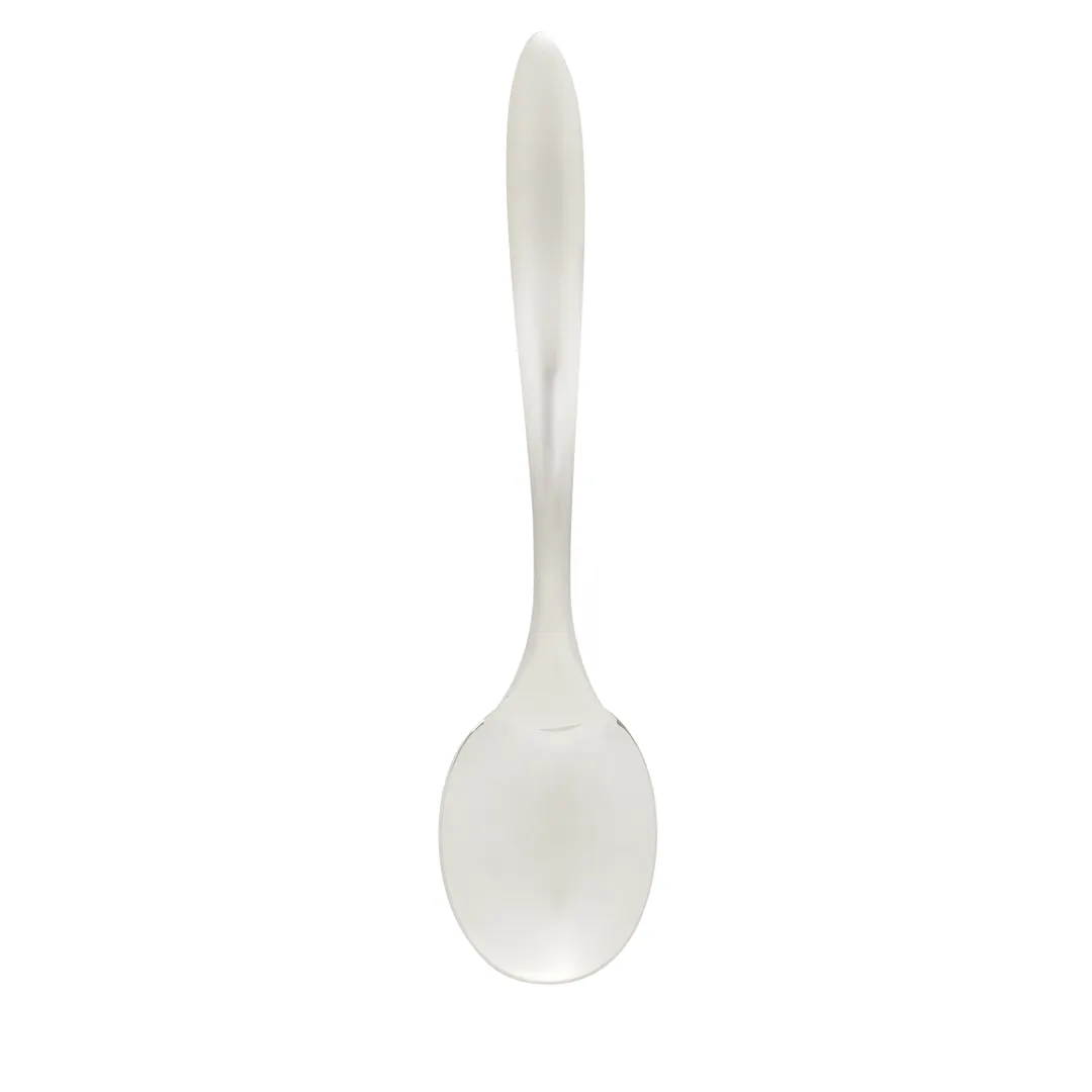 Browne USA 573273 Eclipse Serving Spoon, 13" Stainless Steel, Satin, Stay‑Cool Curved Handle