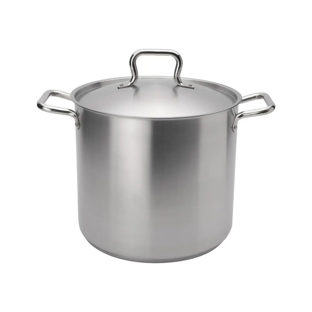 Browne USA 5733916 Stock Pot, 16 Qt 11" Dia x 10" H, Stainless, Tri‑Ply Base, Induction Ready, NSF