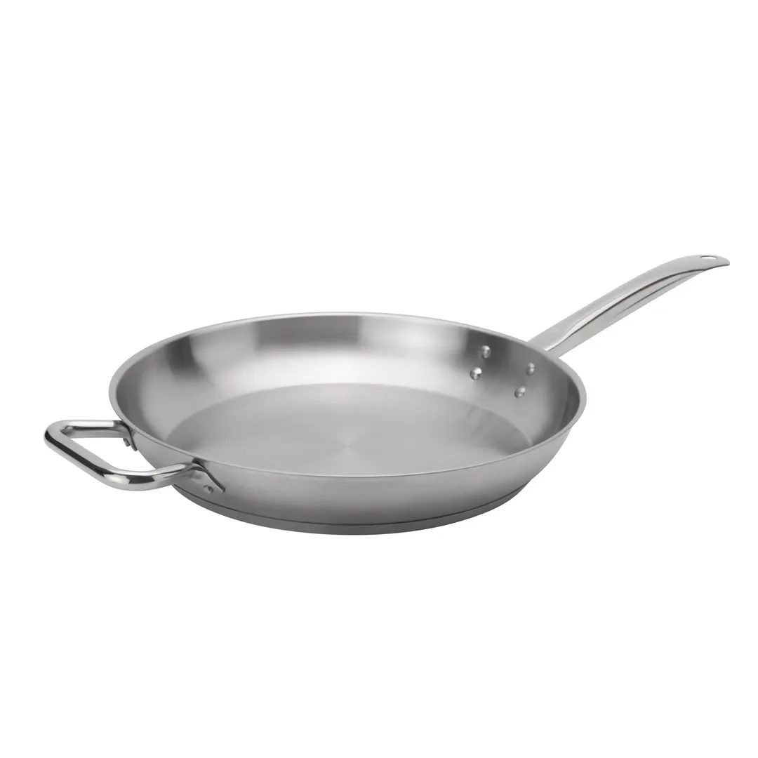 Browne USA 5734052 Fry Pan – 12.5" Dia x 2" H, Stainless Steel, Handle, Induction & Oven Safe, NSF