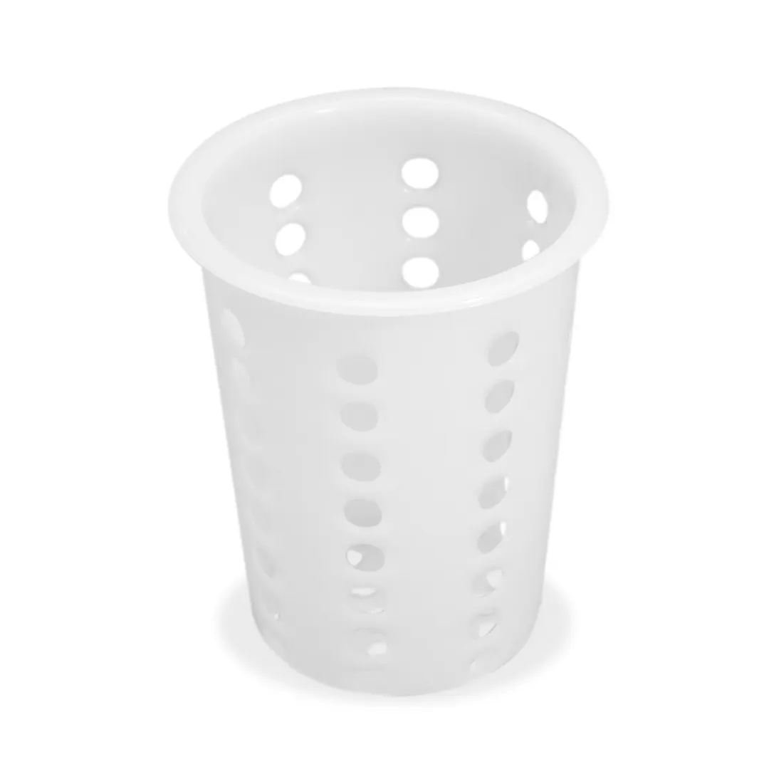 Browne USA 5735 Polyethylene White Cutlery Cylinder, 4-1/4" dia. x 5-1/4"H
