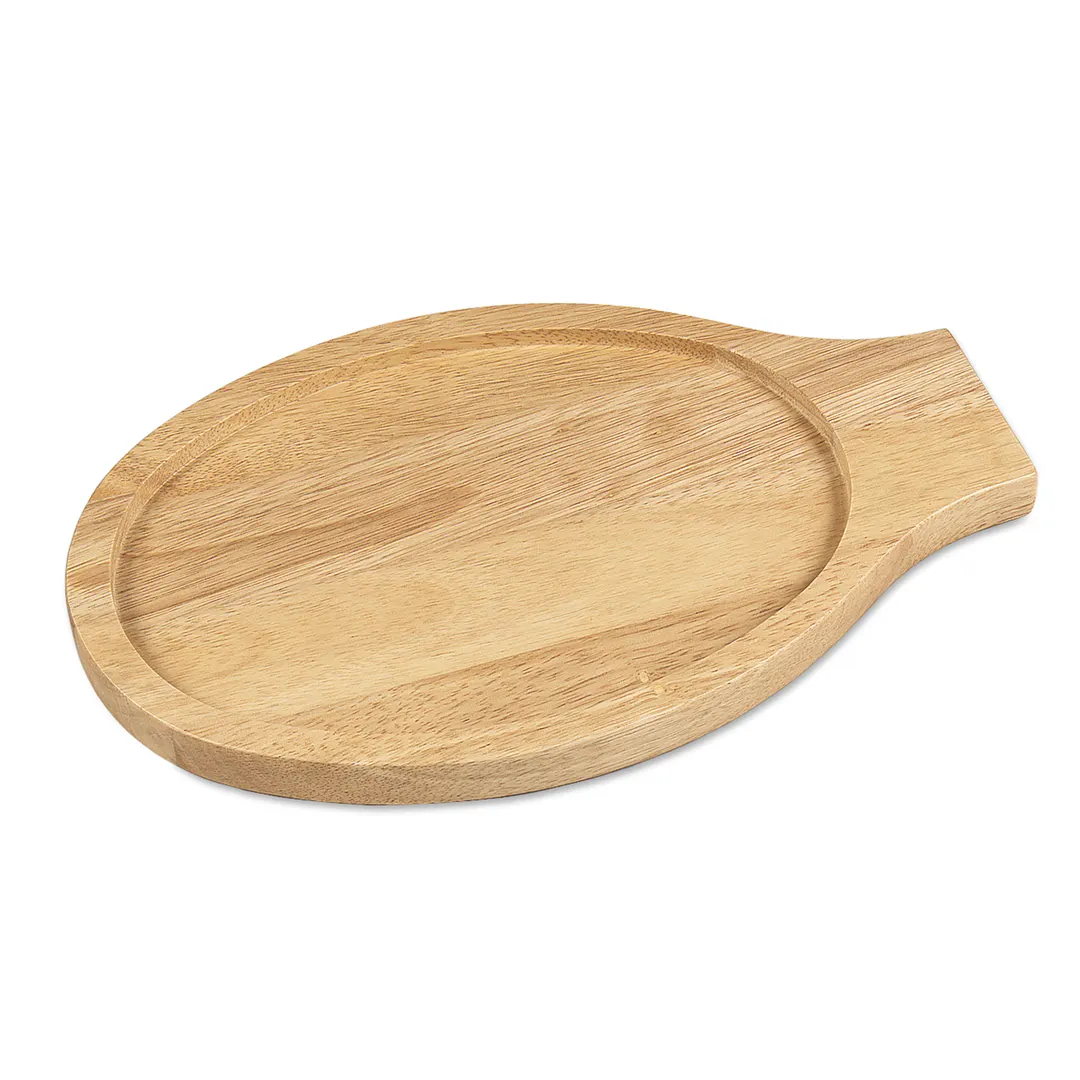 Browne USA 573723 Serving Trivet, Oval 12-1/2" x 7-4/5" Wood Natural, 200°F, Fits 573720