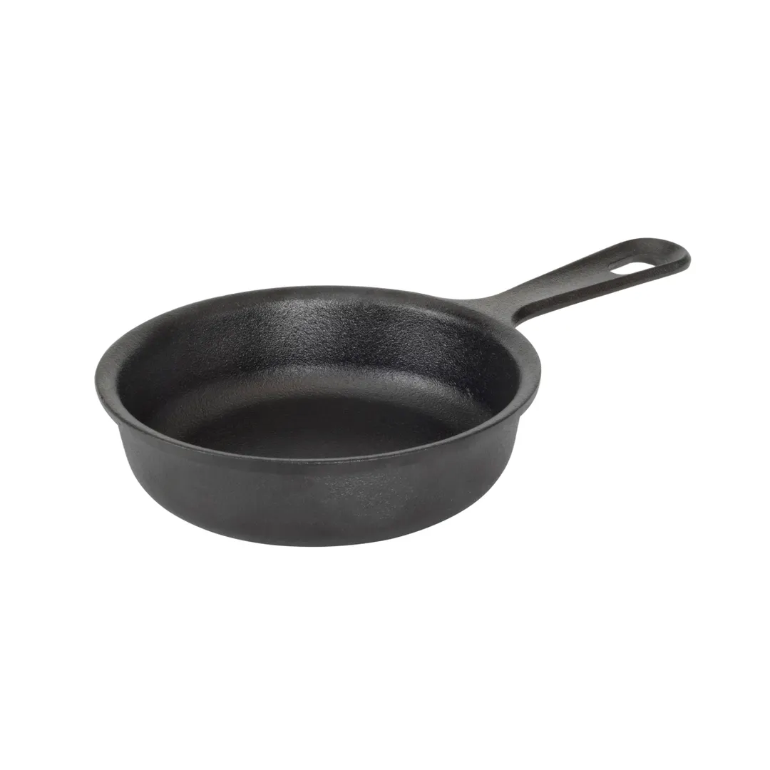 Browne USA 573726 - Cast Iron Fry 11/16 Qt., 6" Dia. x 1-3/5" H Black Handle, Induction Ready