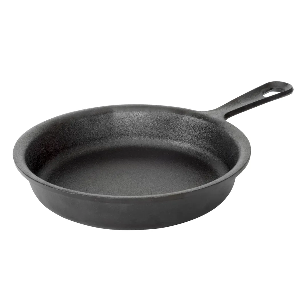 Browne USA 573728 Cast Iron Skillet, 1-3/8 Qt, 8" Dia x 1-3/5" H, Black, Induction Ready