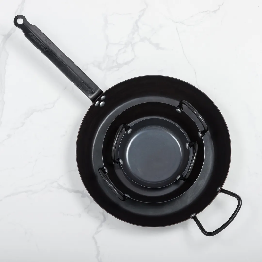 Browne USA 573742 Fry Pan, 11-4/5" x 2-1/4" Black Steel, Handle, NonStick, Induction, Oven Safe