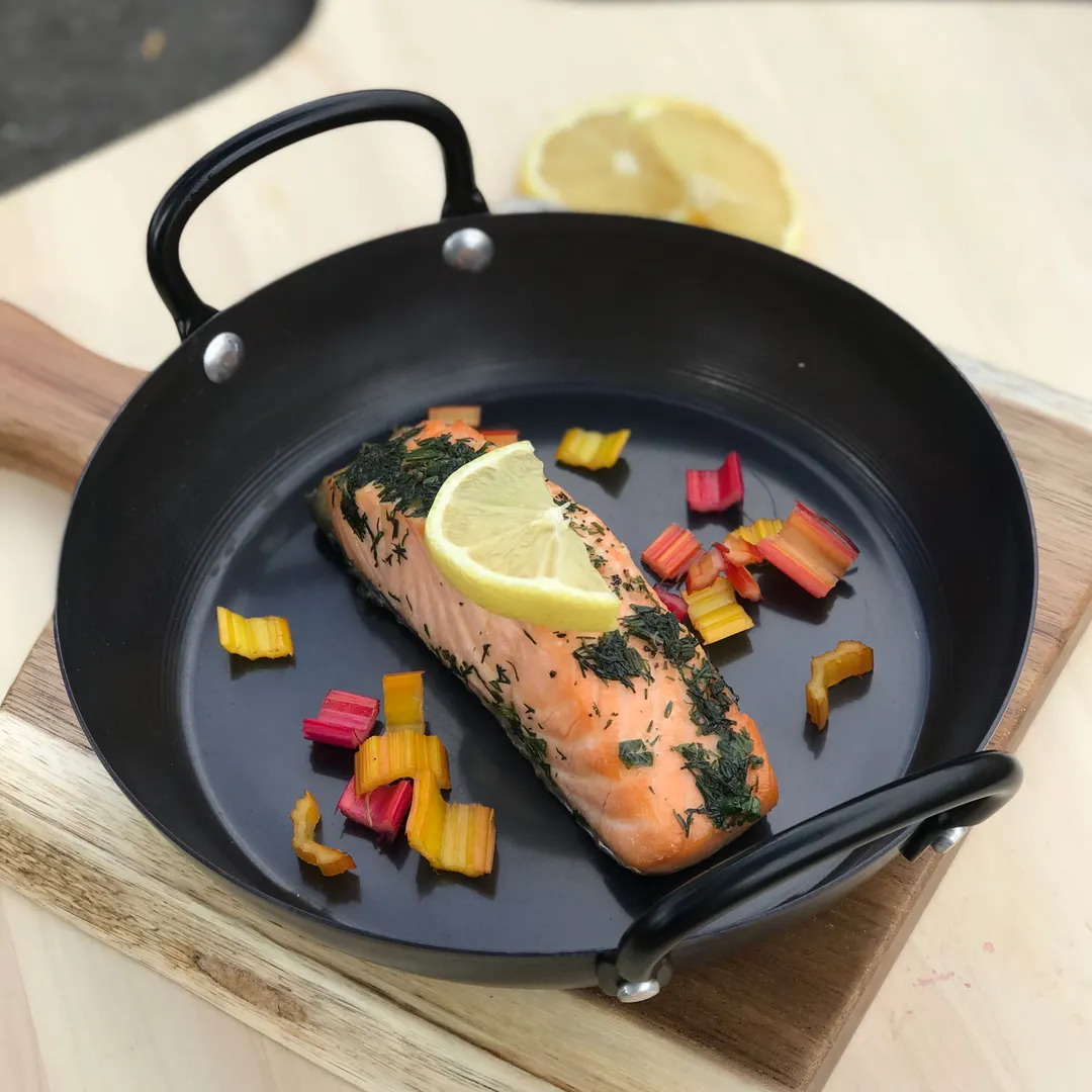 Browne USA 573745 Fry Pan, 5½" Dia x 1⅕" H, Black Steel, PFOA‑Free, Induction Ready, Oven Safe 200°C