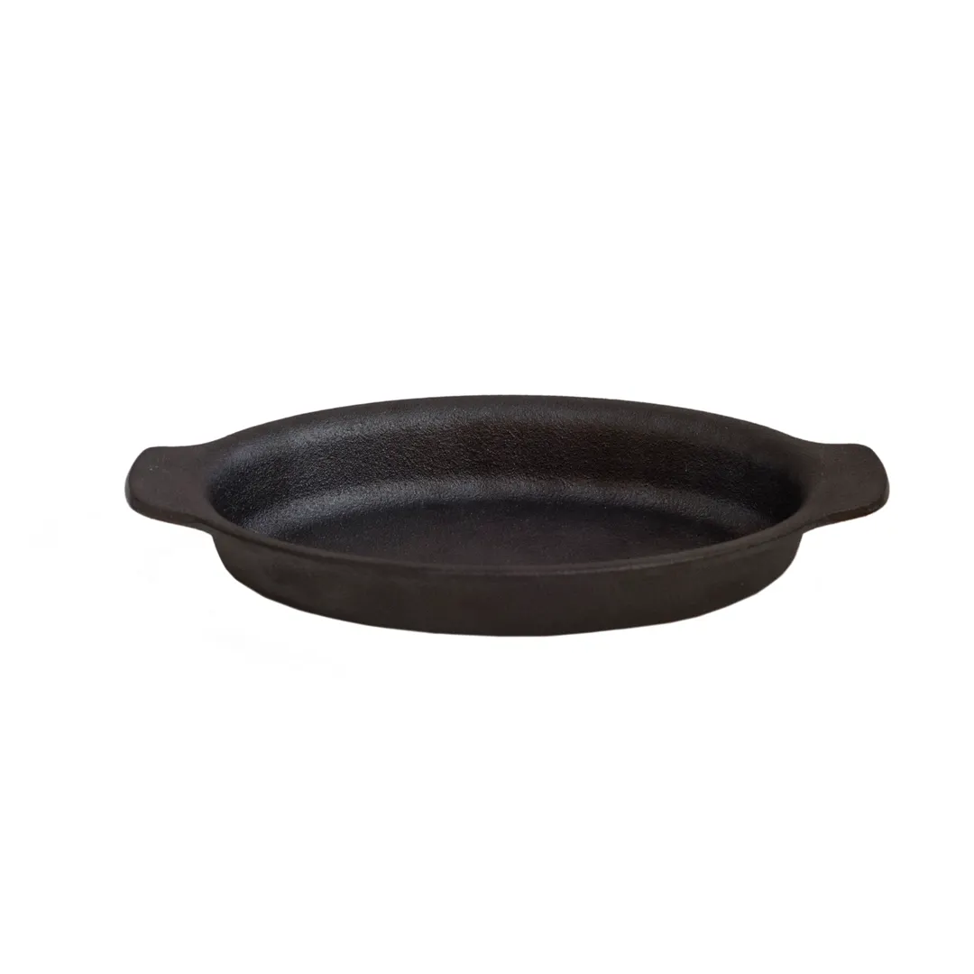Browne USA 573755 Mini Au Gratin Cast Iron 5" Oval 11 oz Black Non‑Stick, PFOA‑Free, Induction Safe