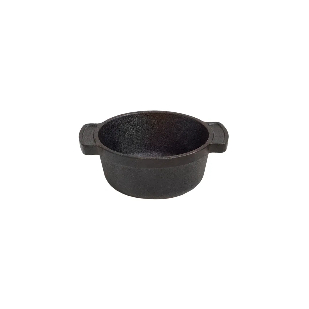 Browne USA 573757 Mini Casserole, 9.5 Oz (0.3 Qt) 5‑3/10" Dia Cast Iron Black Non‑Stick PFOA‑Free