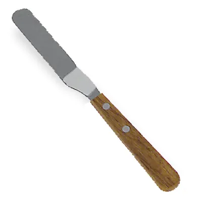 Browne USA 573804 Offset Spatula, 4.5" Blade x 0.75" OAL, 18/8 Stainless Steel, Walnut Handle, Brown