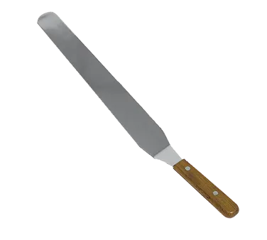 Browne USA 573810 Offset Spatula, 10" Blade, 1-1/2" OAL, Wood Handle Brown, 18/8 Stainless Blade