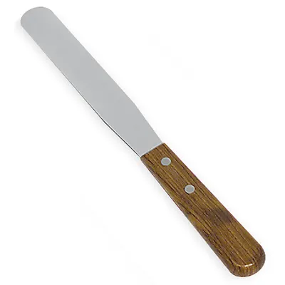 Browne USA 573824 Spatula, 4½" Blade, Walnut Wood Handle, Brown, 18/8 Stainless Steel Blade