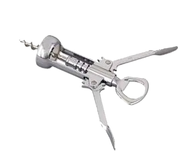 Browne USA 574081 Winged Corkscrew, 8.5" Length, Die‑Cast, Gear‑Level Silver Handle, Chrome Blade