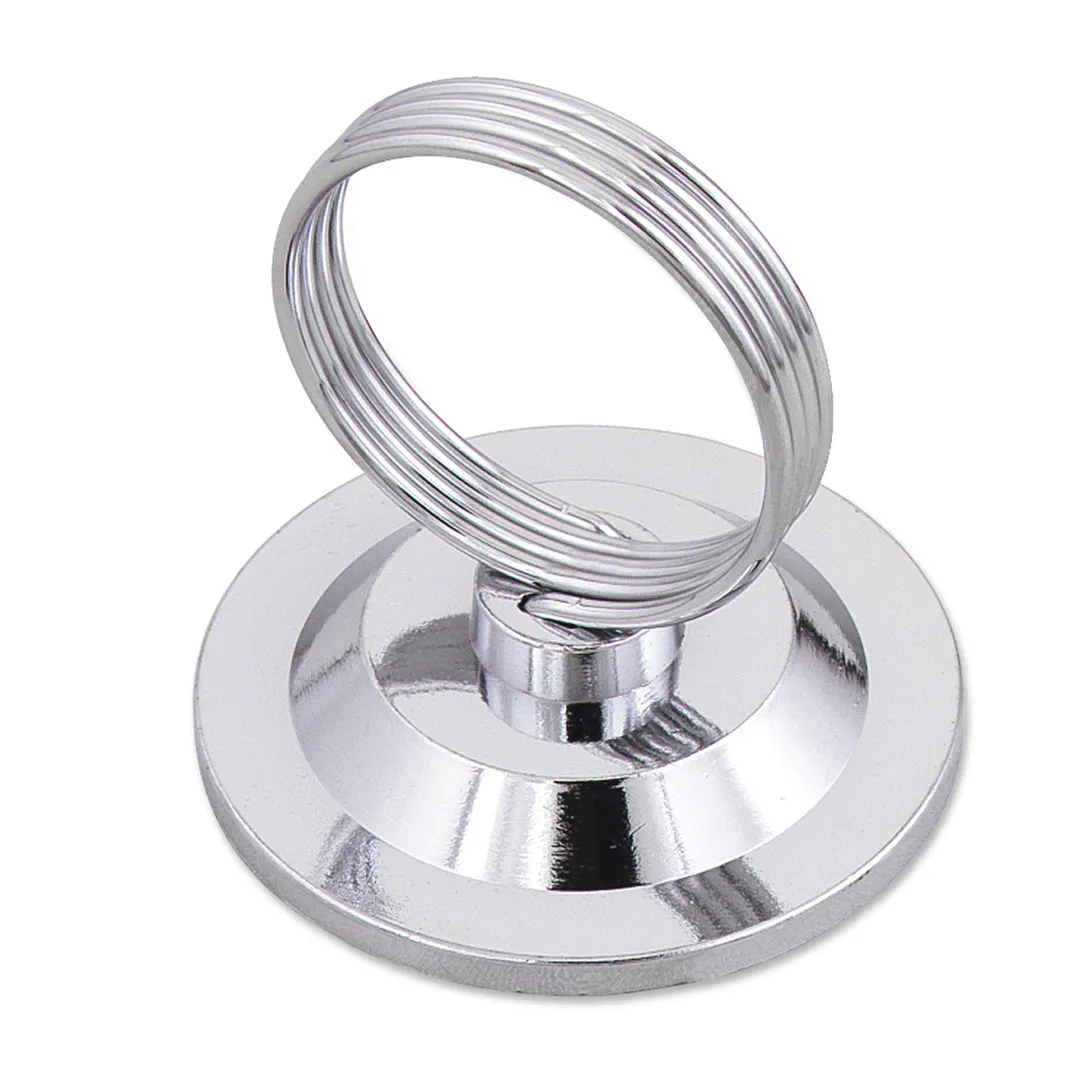 Browne USA 574107 Menu Card Holder, 2.3" Base x 2.5" Height, Nickel Base, Spring Wire, 1 Dozen