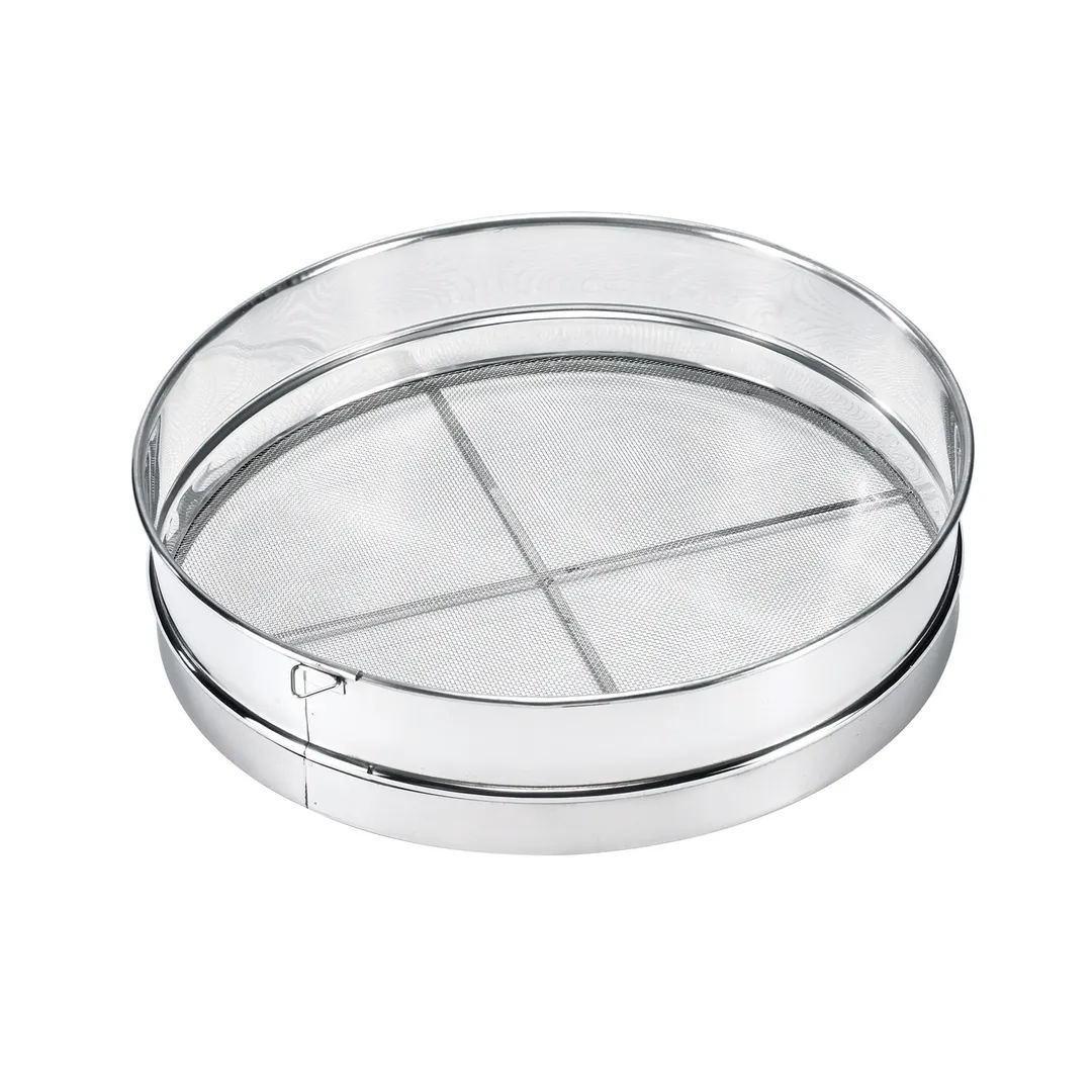 Browne USA 574144 Drum Sieve – 14" Diameter x 2-3/4" Height, 16 Mesh Stainless Steel, Reinforcers