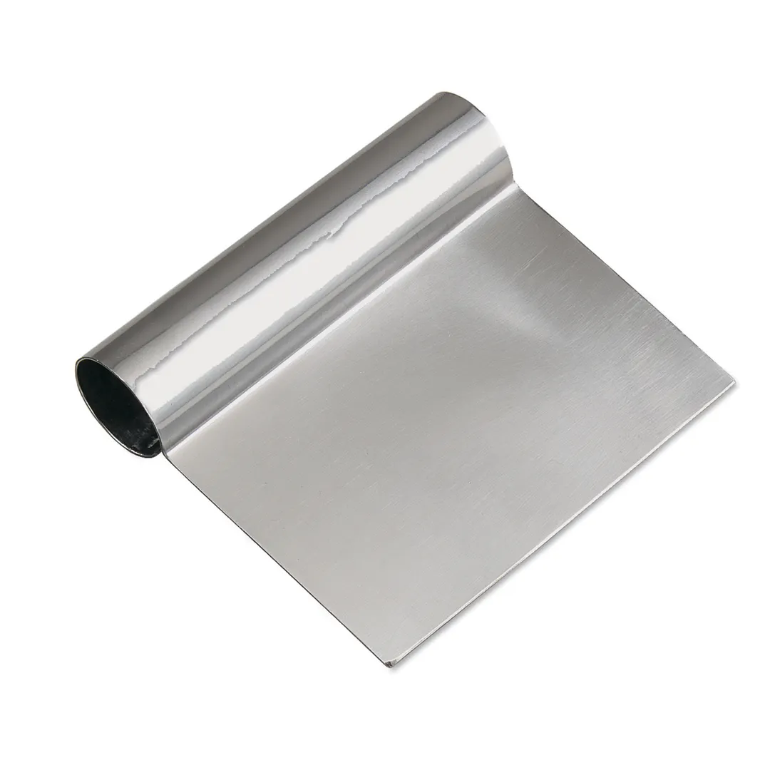 Browne USA 574263 Heavy-Duty Dough Scraper, One-Piece Stainless Steel, 4.5" x 5", 0.8 mm Thickness