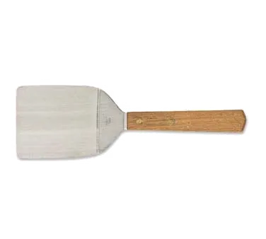Browne USA 574304 Stainless Steel Turner, 3½" x 2" Blade, 7½" Length, Wood Handle, 1.0 mm Blade