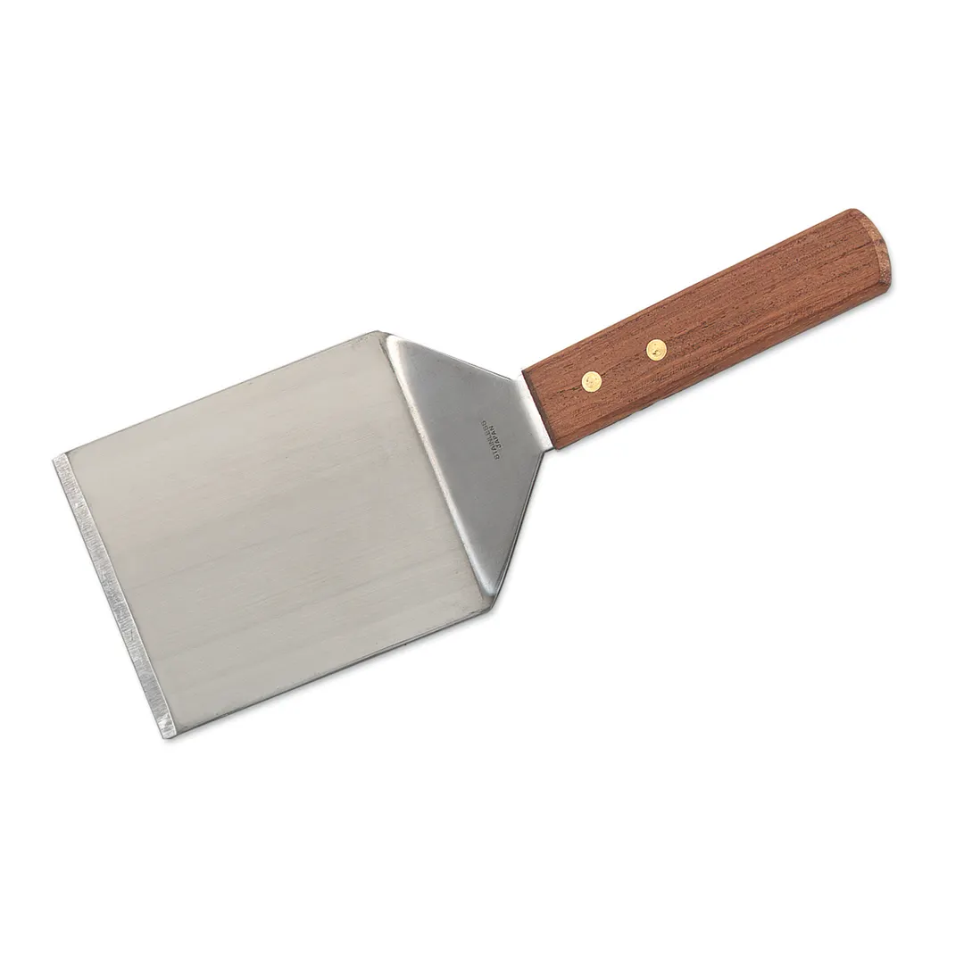 Browne USA 574318 Stainless Turner, 13" OAL, 5" x 6" Blade, Solid Tang with Rivets, Hardwood Handle