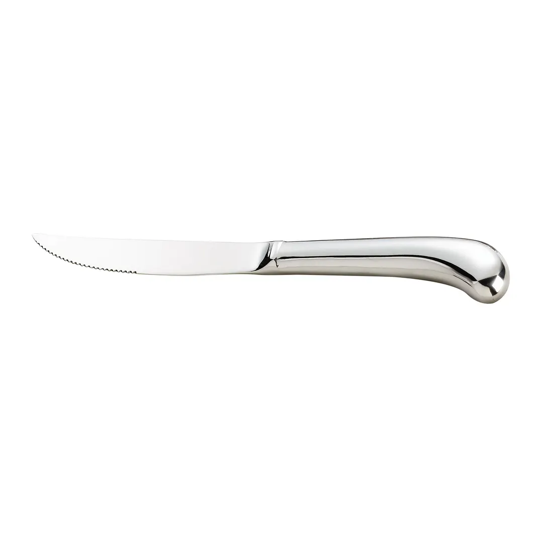 Browne USA 574334 - Delmonico 9" Hollow Stainless Handle 18/0 Mirror Blade Stamped 8"‑9" - Dozen