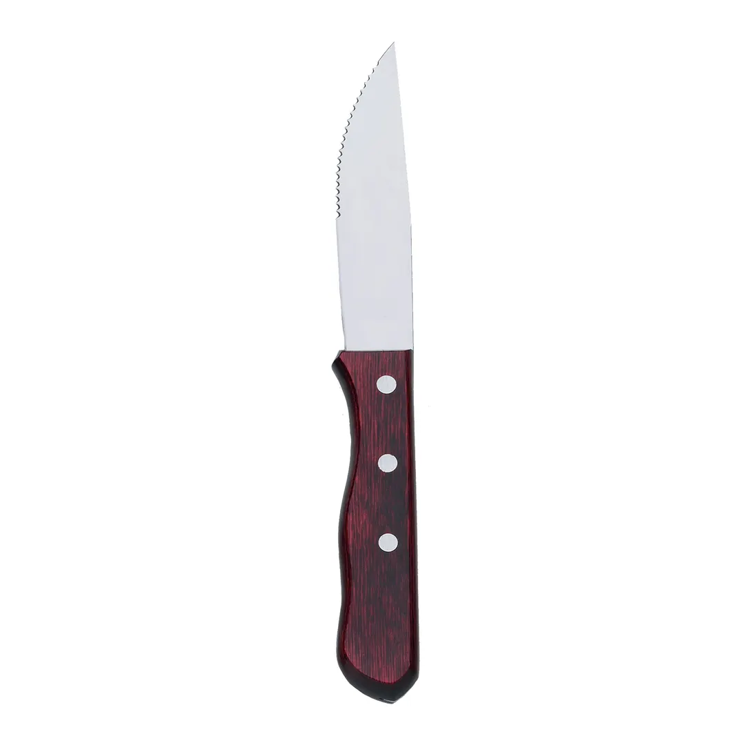 Browne USA 574341 - Vista 10" Steak Knife, Stamped, Pakkawood, 18/0 Stainless Steel Blade - Dozen